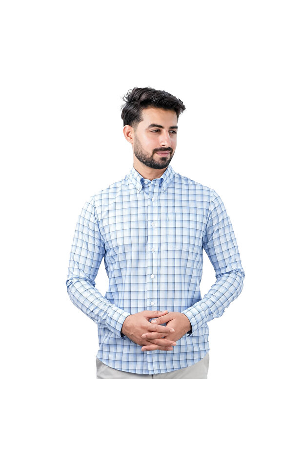 Men's Wrinkle-Free Long Sleeve Cotton Oxford Shirt