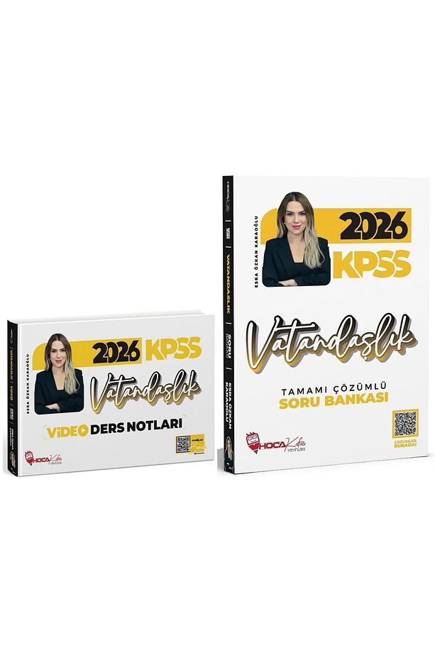 Hoca Kafası 2026 KPSS Vatandaşlık Video Ders Notları + Soru Bankası 2 li Set - Esra Özkan Karaoğlu H - 1