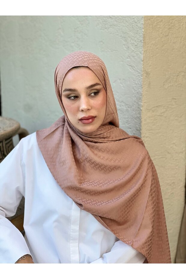 شال بنمط الطوب من سلسلة جاكار الحريري