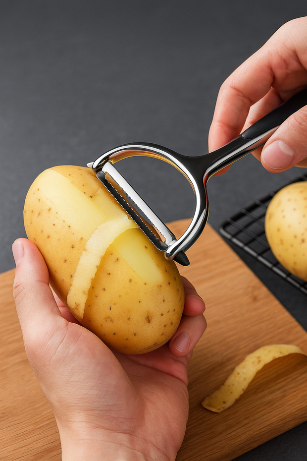 Çok Amaçlı Paslanmaz Metal Meyve Sebze Patates Soyacağı Çelik Kaliteli Soyacak - 2