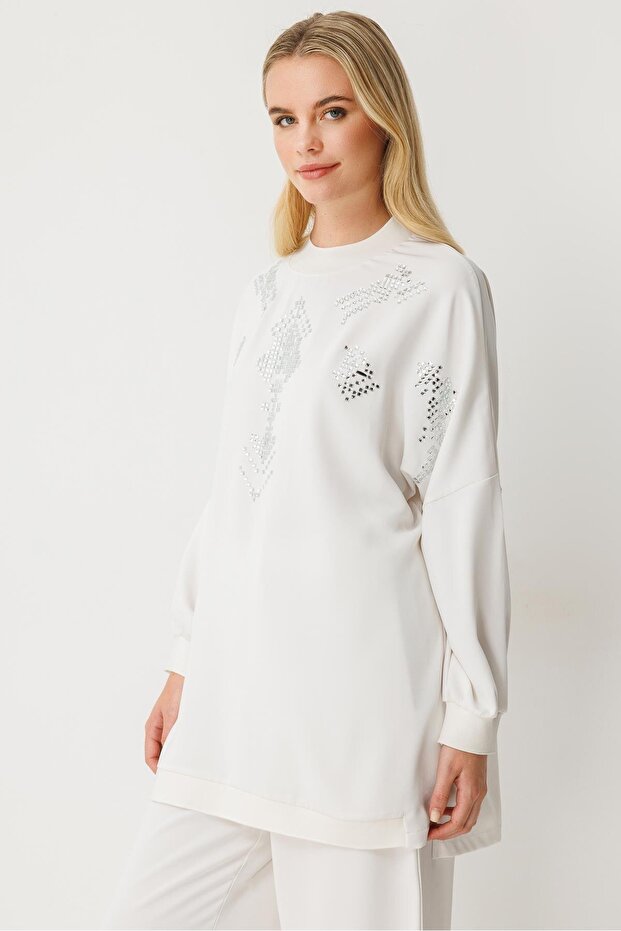 Taş İşlemeli Takım EKRU - 7