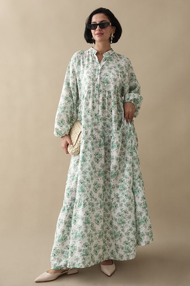 Frezya Yeşil Mango Elbise - 1