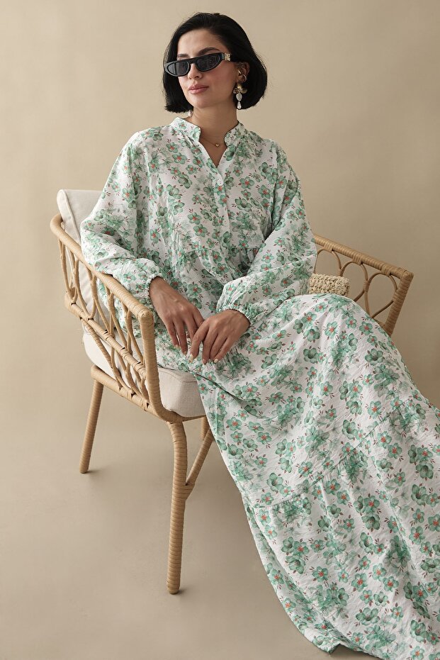 Frezya Yeşil Mango Elbise - 4