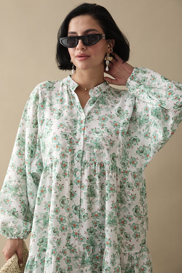 Frezya Yeşil Mango Elbise - 5