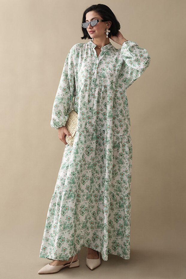 Frezya Yeşil Mango Elbise - 7