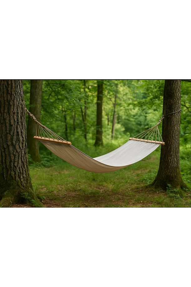 Kumaş Hamak Tek Kişilik Salıncak Hamak 200 x 80 cm 300 KG Taşıma Kapasiteli ( 6m bağlama ipli) - 5