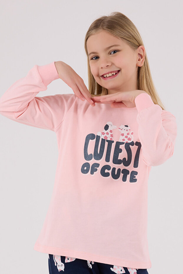 Devojčin roze pidžama set - 4