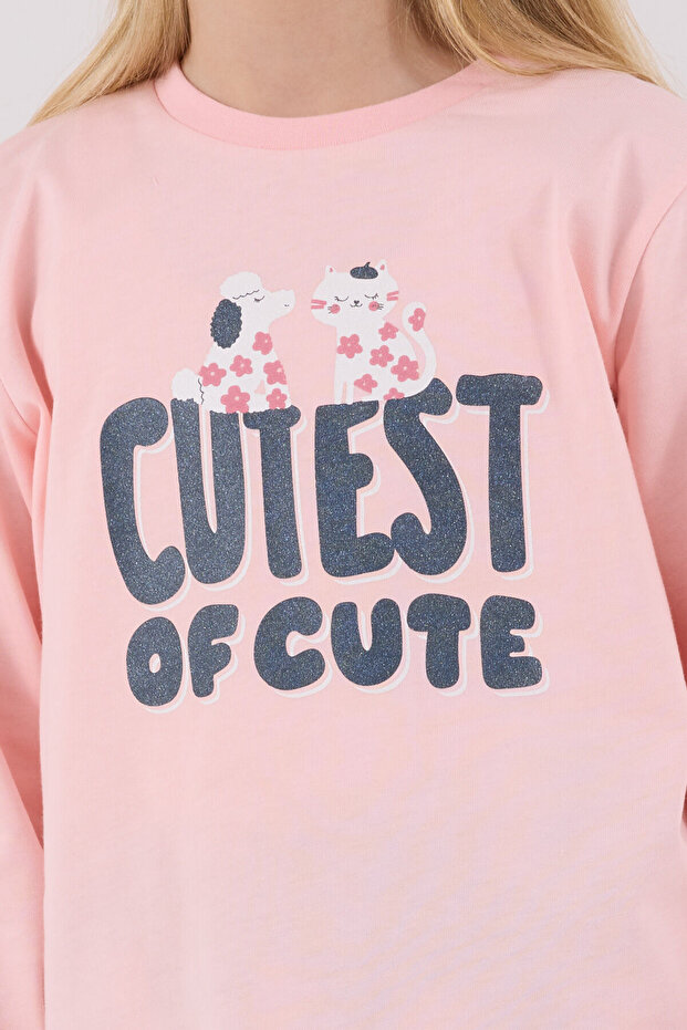 Devojčin roze pidžama set - 6