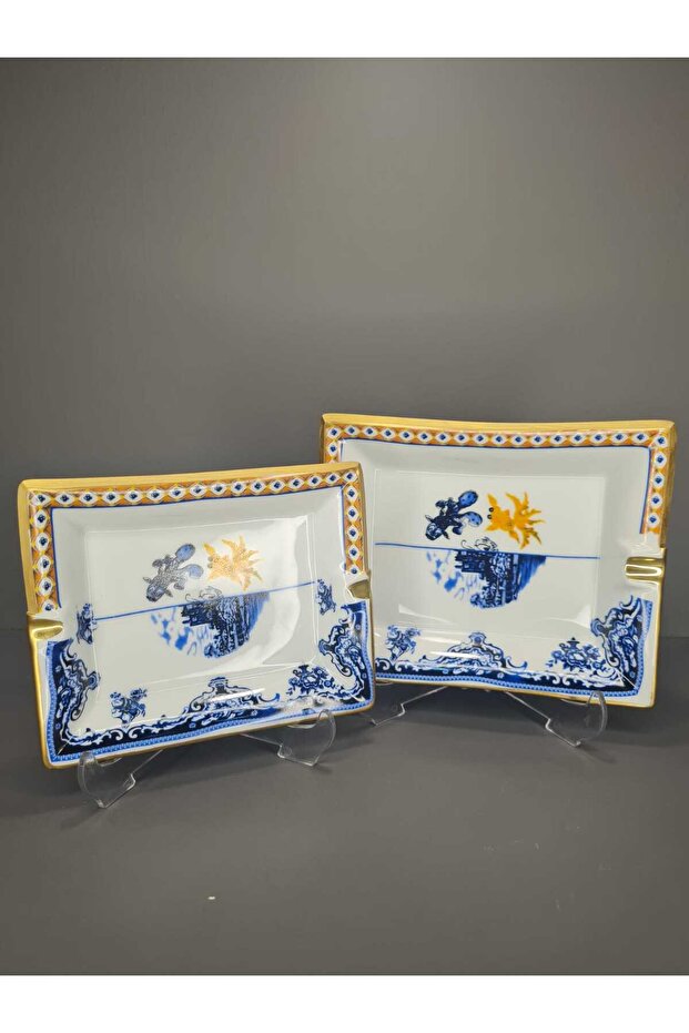 Handmade 2 Piece Porcelain Ashtray Set Hybrid 1 Series
