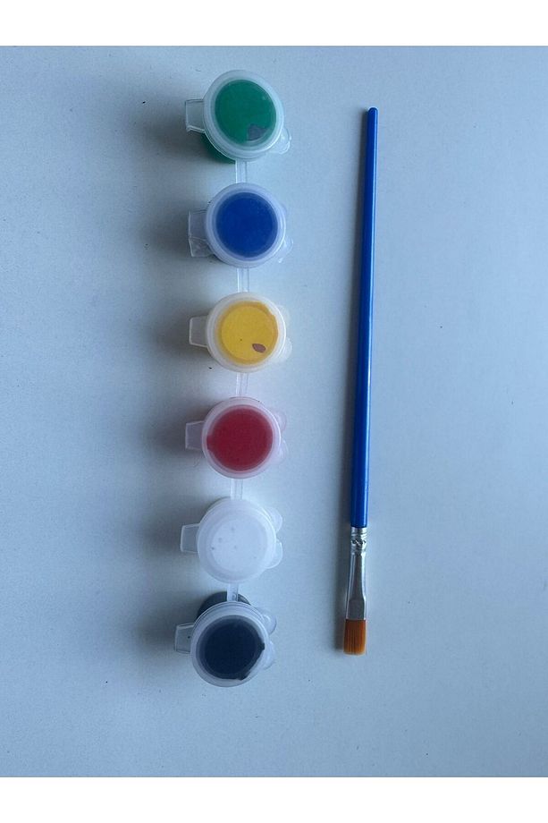 Çocuklar Için Tuval Seti –20X20Cm Çizimli Tuval, Akrilik Boya ve Boyama Fırçası Seti - 3