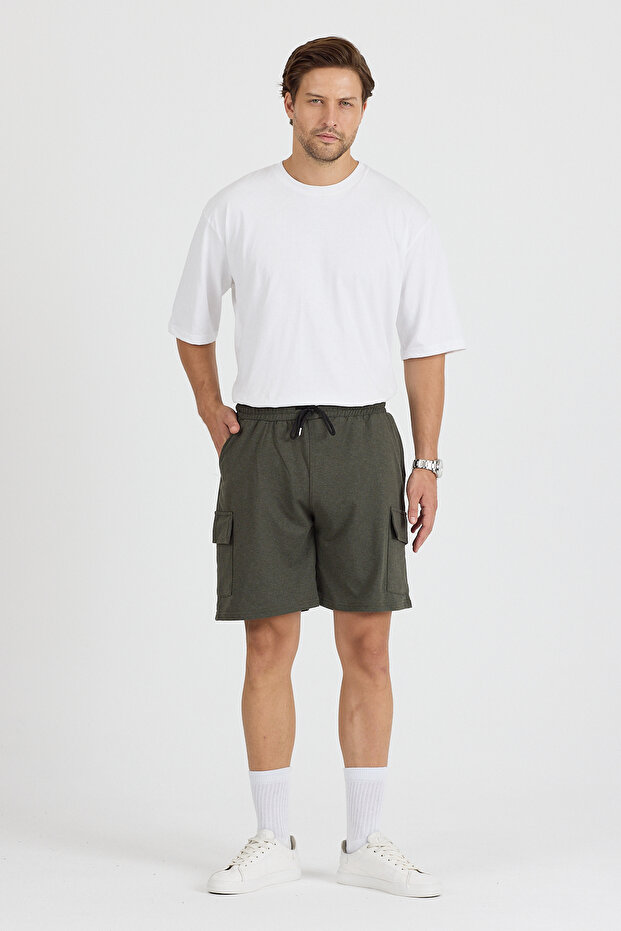 Unisex Kargo Cepli Fit Şort - 6