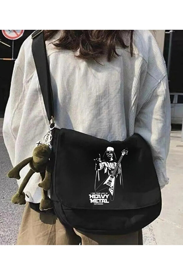 Heavy Metal Black Messenger Bag