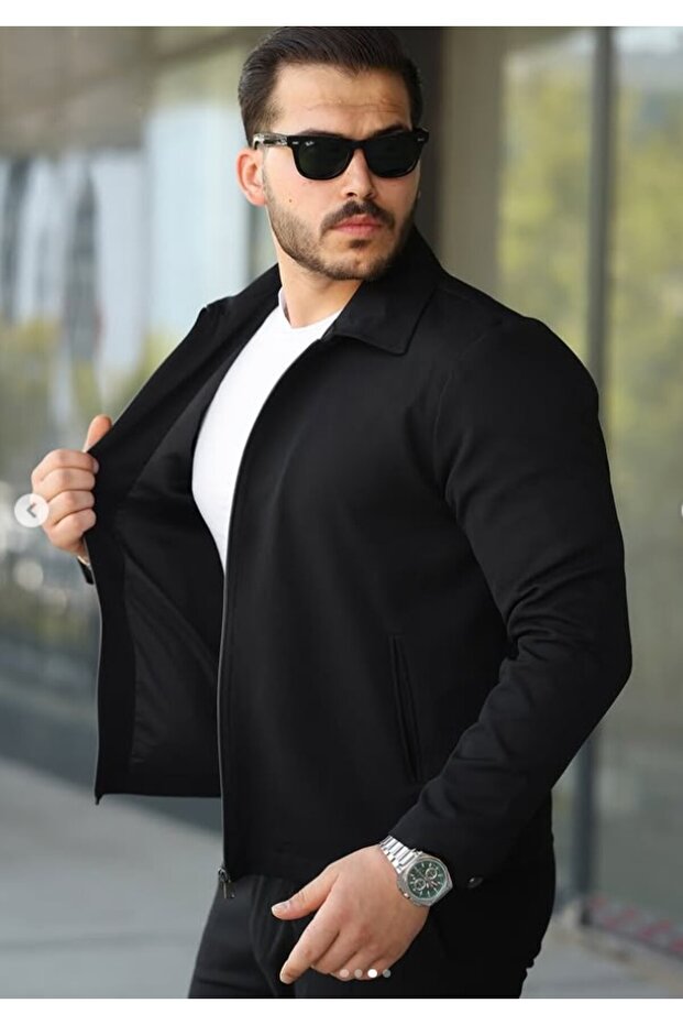 ERKEK DABIL KUMAŞ BOMBER CEKET - 2