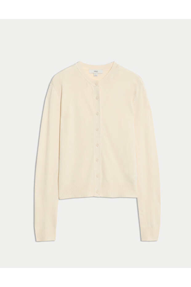 Bisiklet Yaka Düğmeli Hırka - 5