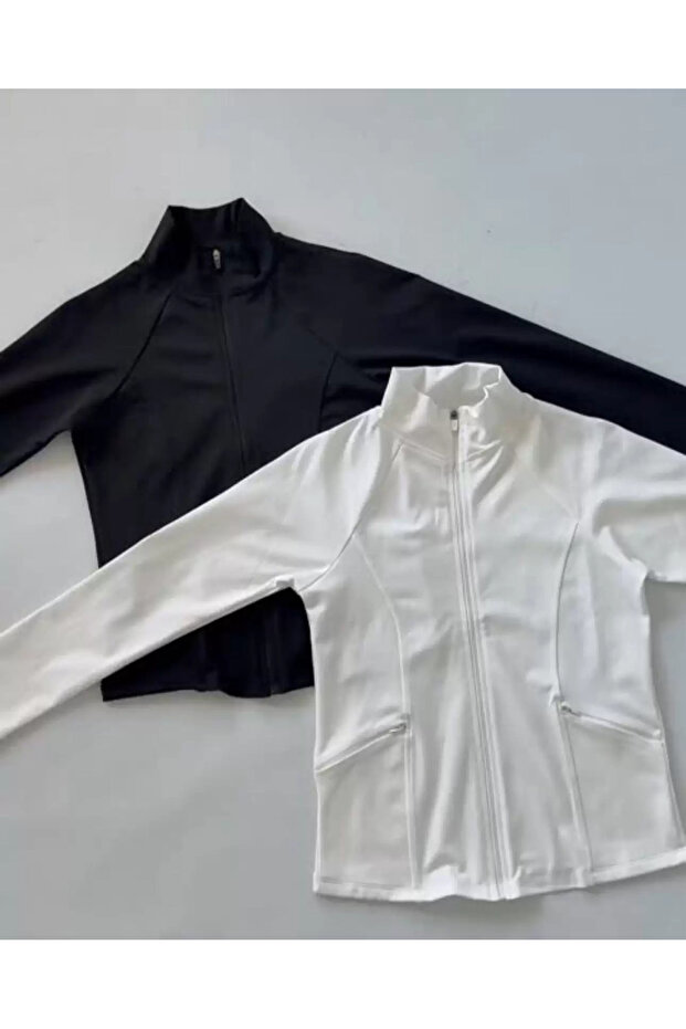 Rover Basic Slim Fit Fermuarlı Bluz - 6