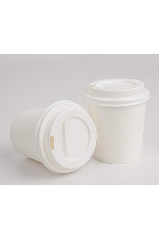 Disposable Paper Coffee Cups 4 oz. with Lids (50 Cups per Pack)
