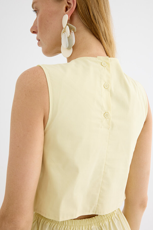 Cosmo Poplin Elbise Soft Sarı - 8