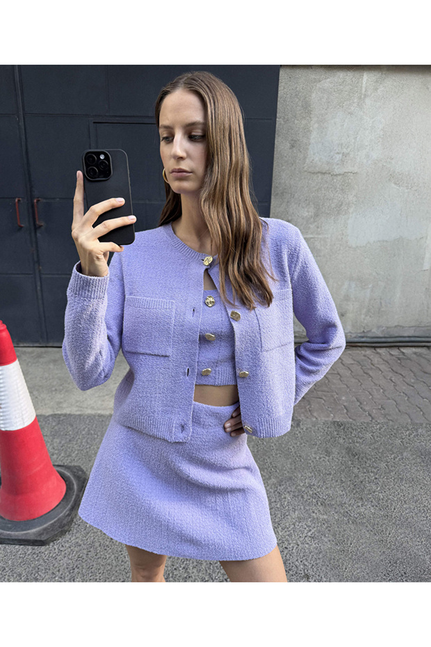 Dokulu triko ceket - 1