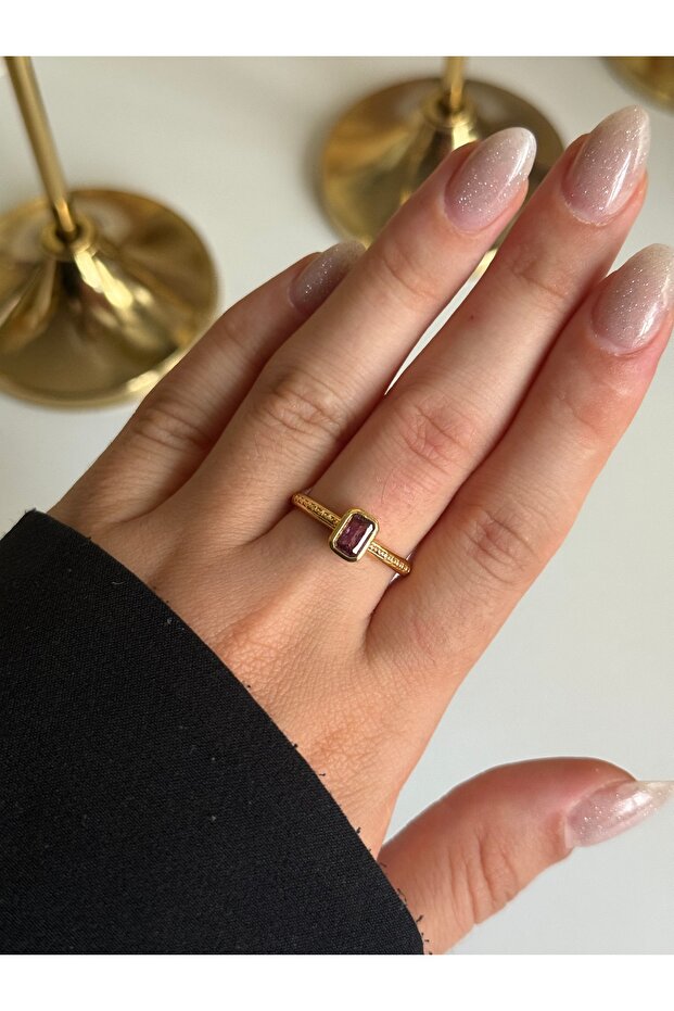 خاتم حجري مستطيل عتيق - 1