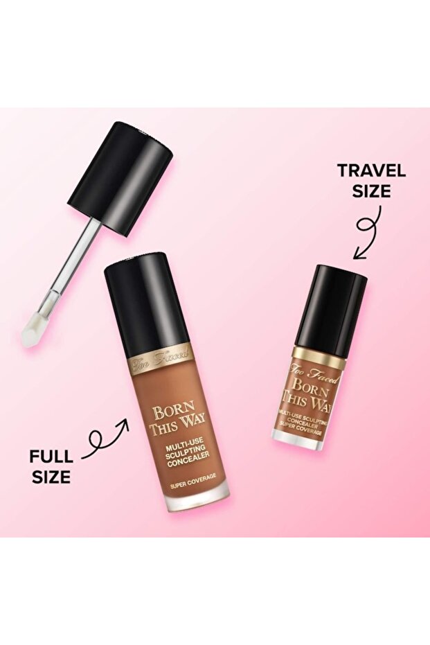 Mini Born This Way Super Coverage Concealer Natural Beige 2ml – Multi-Use, Long-Wear - 8