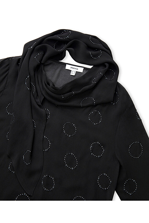 Hotfix baskısı şifon bluz - 4