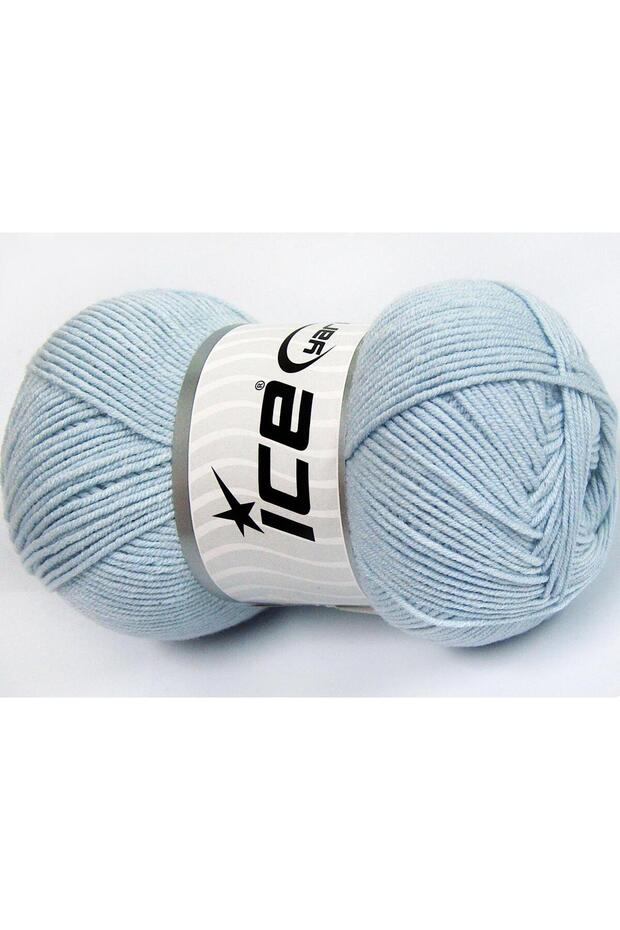 Lot of 4 X 100Gr Skeins Ice Yarns Lorena (50% Cotton) Yarn Baby Blue