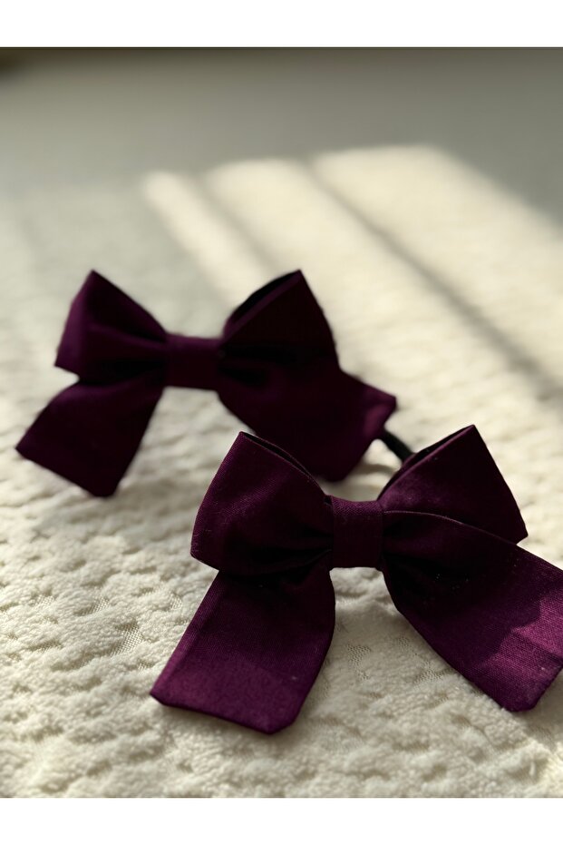 مشبك فيونكة مطاطي أرجواني - 4