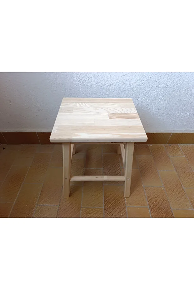 Ahşap küçük kare tabure, çocuk taburesi, piknik, kamp taburesi - 1