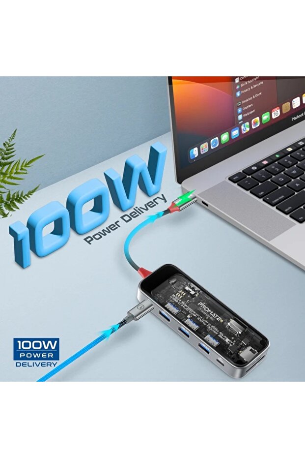 9 in 1 Transparent Ultra-Fast Multiport USB-C Hub with 100W Power Delivery - 3