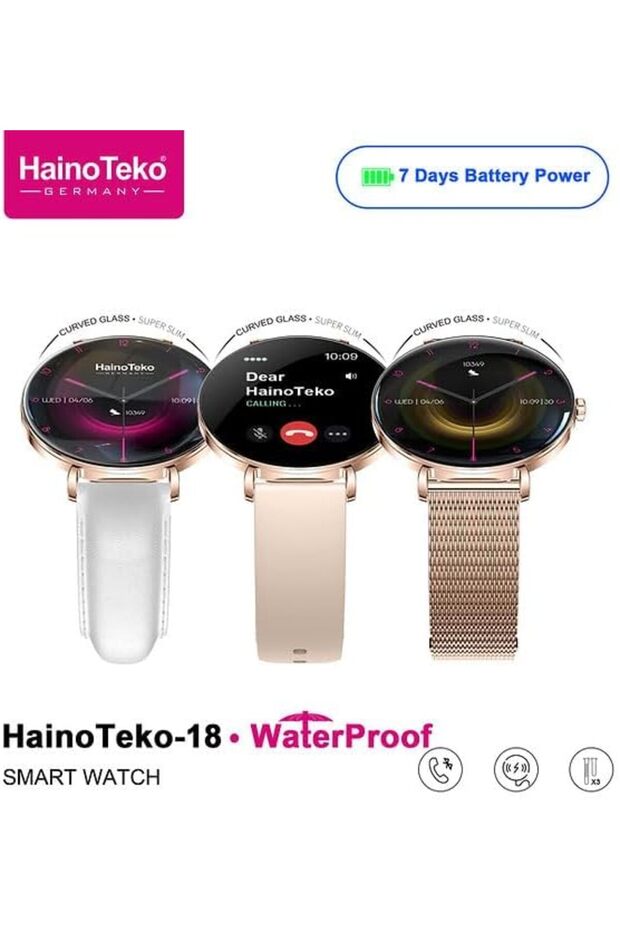 -18 Waterproof Smart Watch With Round Shape AMOLED Display BT Calling Support 3 P - 2