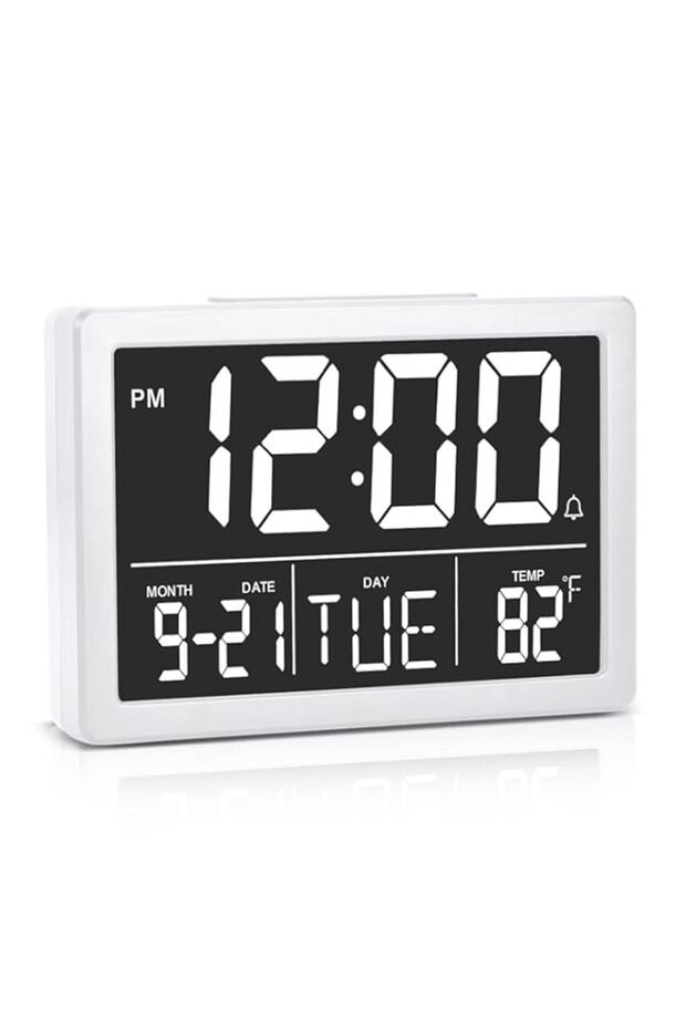 Digital Alarm Clock, 5.5" Larger Display LED Electric Alarm Clock for Bedroom, Date and Time Digita - 1