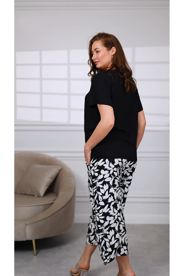 مجموعة قماش منقوشة من الأوراق - مجموعة علوية - 3