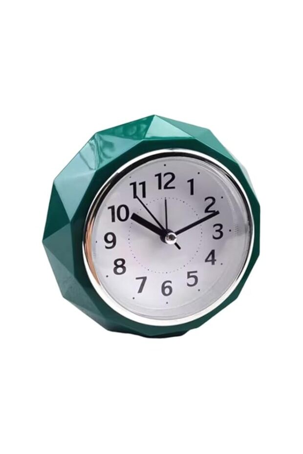 Rubik Alarm Clock LED Light, Silent Non-Ticking Quartz Analog Clock Diamond Cut Texture for Desk Ta - 1