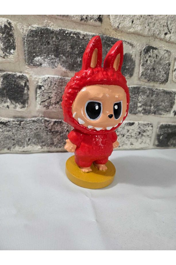 Dekoratif Labubu Biblo Figür-Labubu 22 cm Nar Çiçeği Rengi - 6