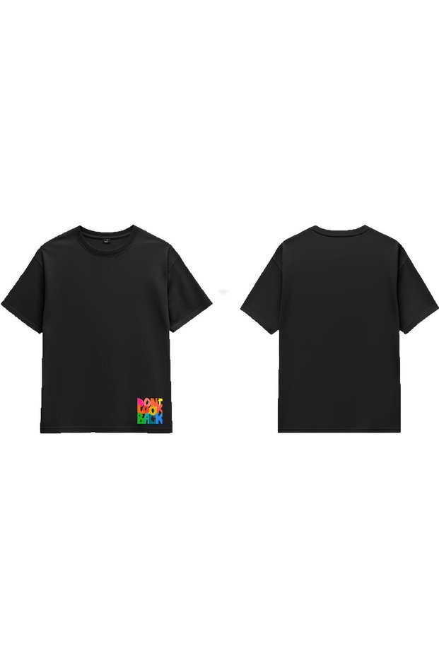 New Season Dont Look Printed Cotton T-Shirt Sebesta Fashion