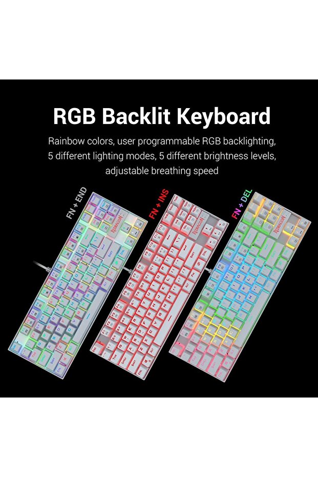 لوحة مفاتيح الألعاب الميكانيكية K552 مع مفاتيح مضادة للغبار بإضاءة خلفية LED RGB لأجهزة الكمبيوتر التي تعمل بنظام Windows (W) - 3