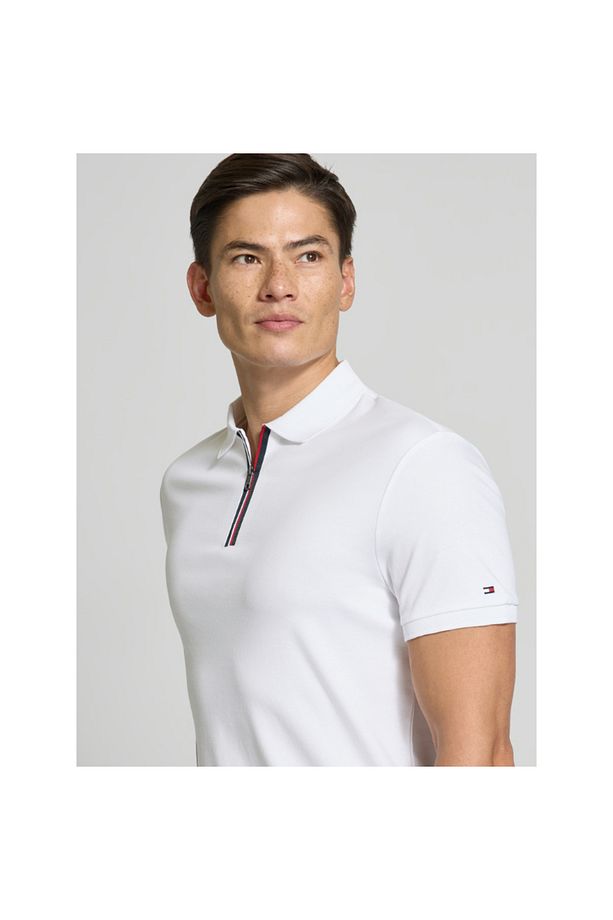 Th Mw0mw39552 Interlock Zıp Reg Polo Erkek Tshırt - 3
