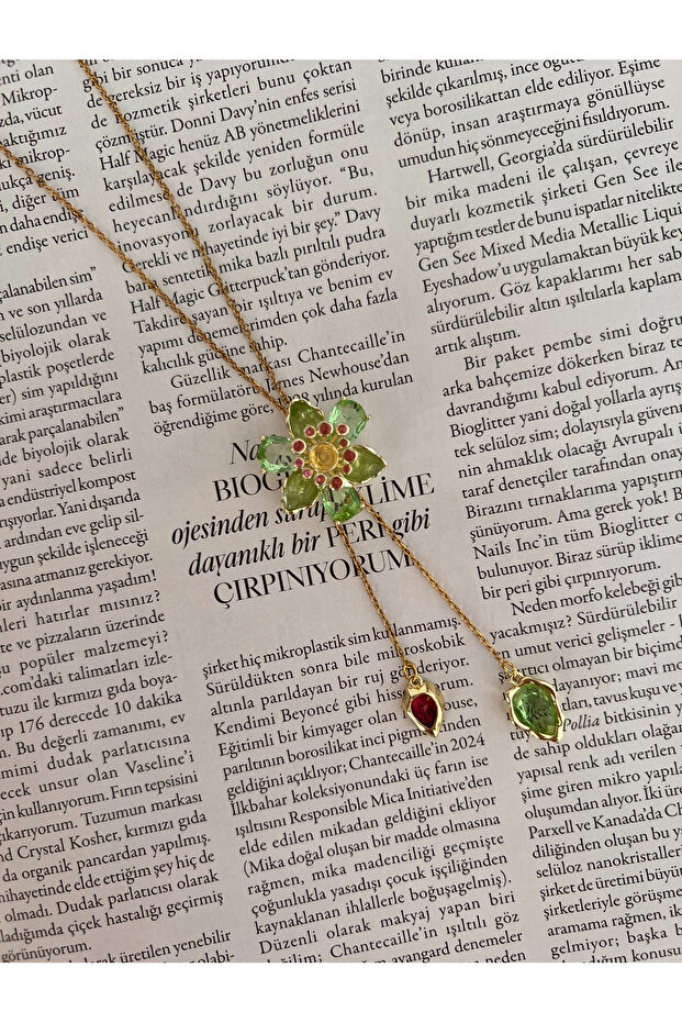 Çelik Lydllia Çiçek Y Model Kolye - 3