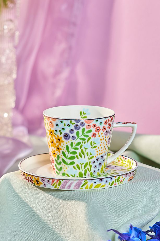 Fiore Çay Fincanı ve Tabağı 260 ml - 1