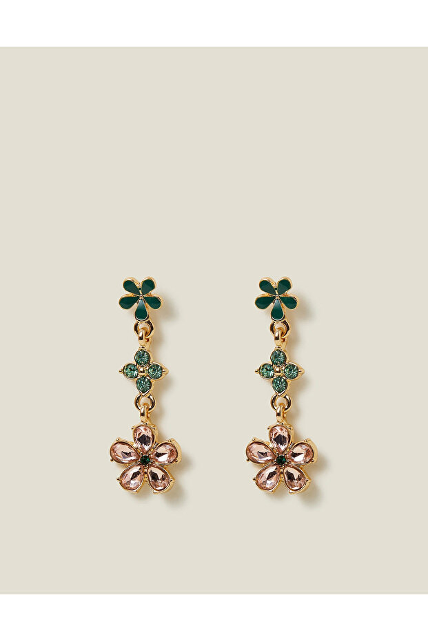 Sallantılı Çiçek Küpe - 3