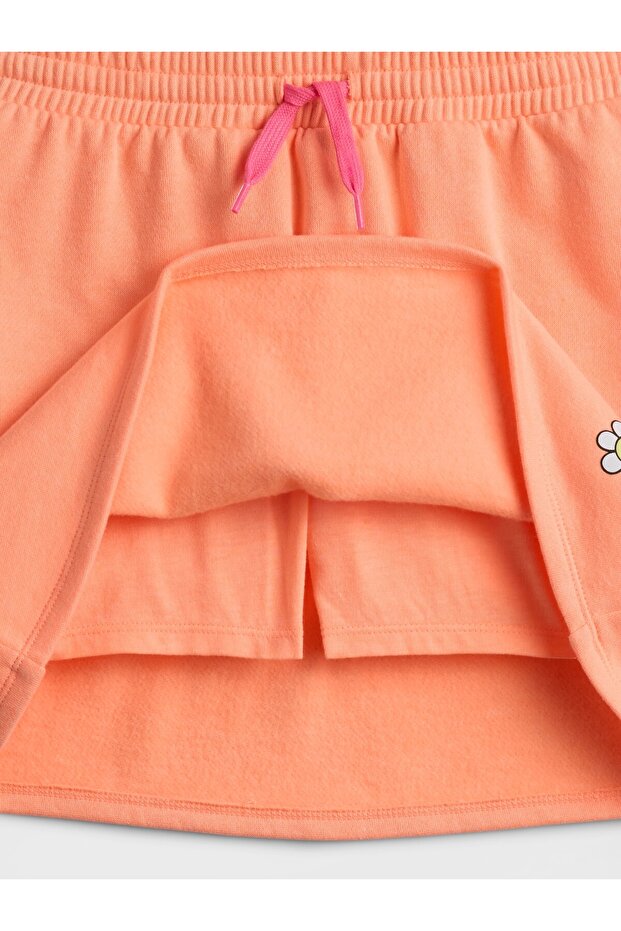 Kız Çocuk Turuncu Logo Pull-On Etek - 2