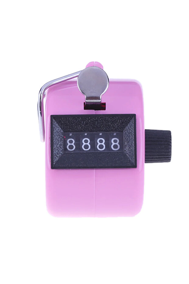 Pink Handheld 4 Digital Tally Counter Mechanical Manual Palm Clicker Number Count Assorted Tally Cou - 1