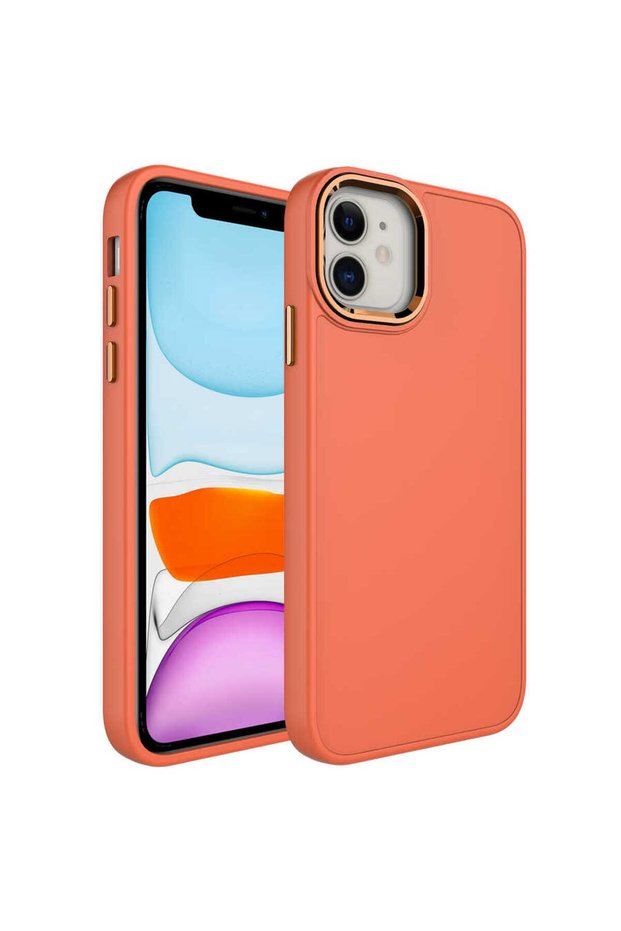 Compatible Cover for iPhone 11 Case Silicone Mobile Phone with Metal Frame and Button Design Luna Cover