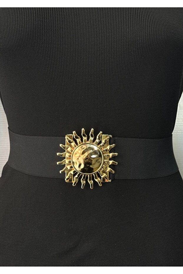 Kadın gold tokalı elastik bel kemeri korse - 3