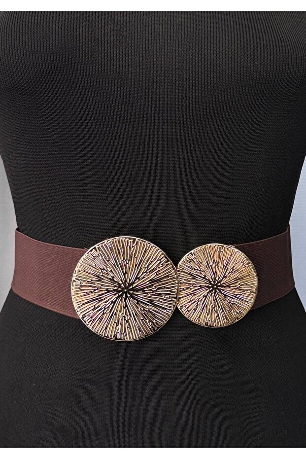 Kadın gold tokalı elastik bel kemeri korse - 3