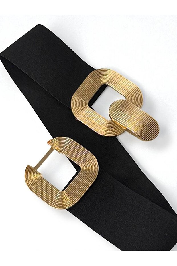 Kadın gold tokalı elastik bel kemeri korse - 4