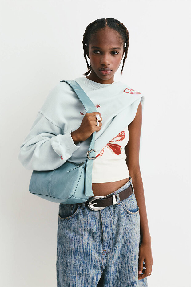 Eskitme görünümlü kol çantası - 1