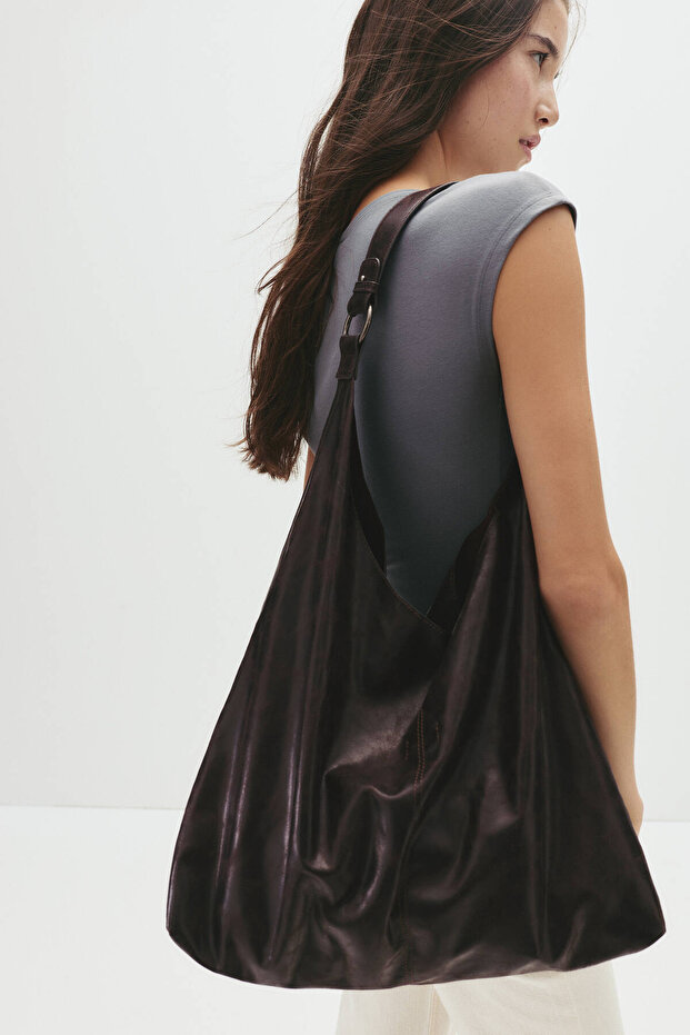 Halkalı eskitme shopper çanta - 3