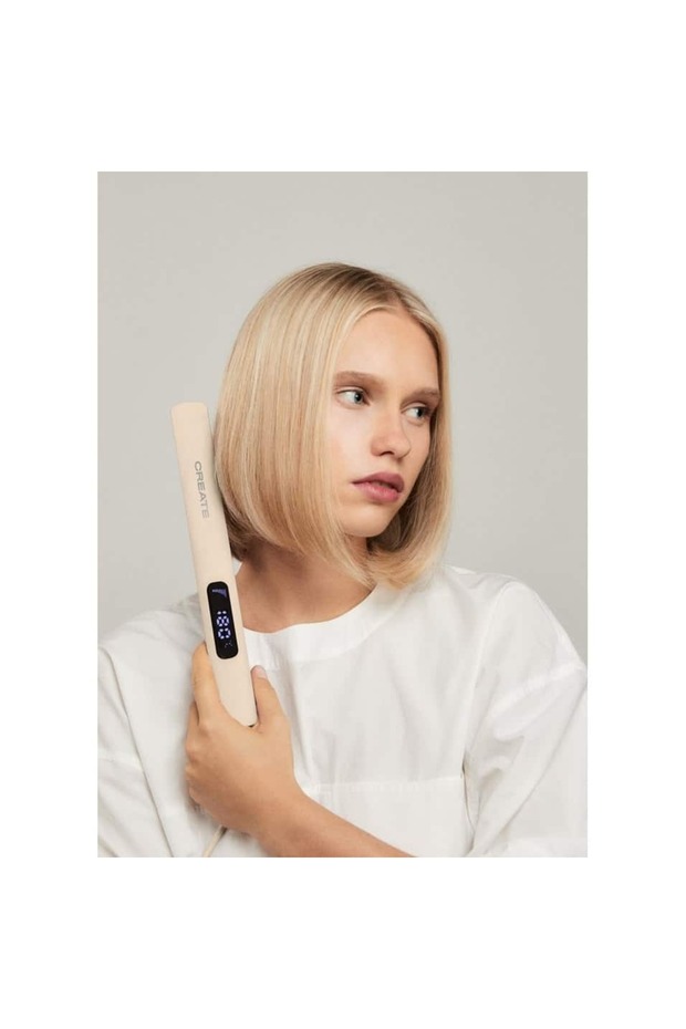 Placă de îndreptat părul, CREATE, Ceramic Styler Slim, bej - 3