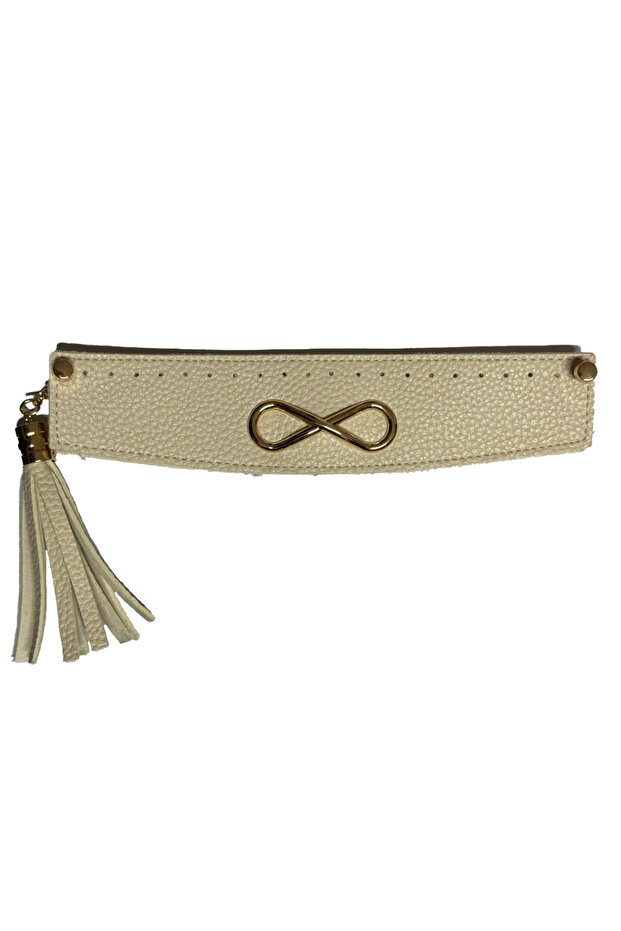 Stitched Buckle Bag Mouth 25*6-Cream